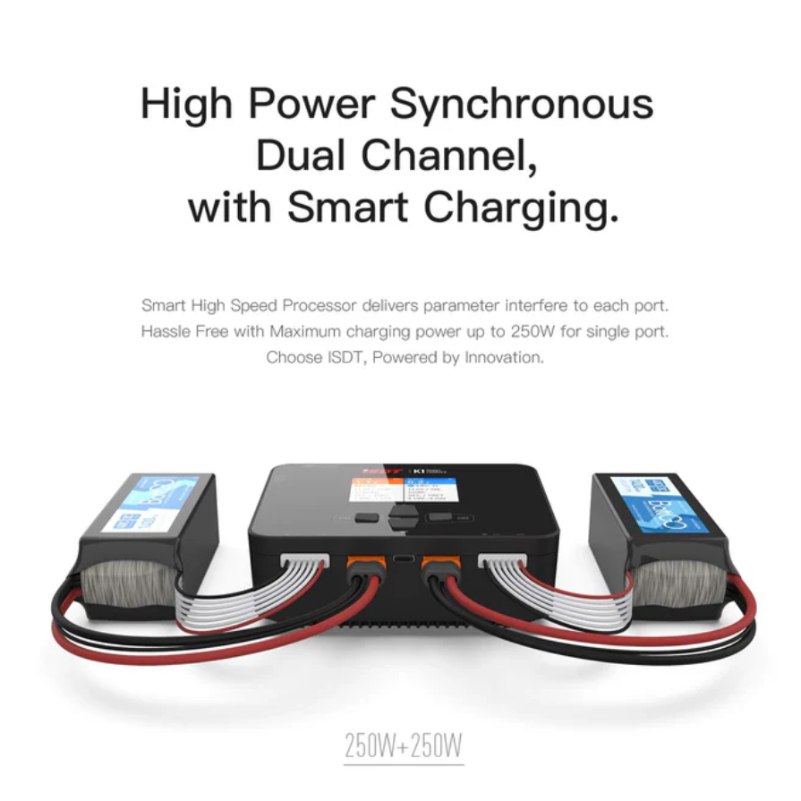 K1 Lipo Battery Balance Charger,1-6S AC 100W DC 2 x 250W 10A Smart Charger - Unmanned RC