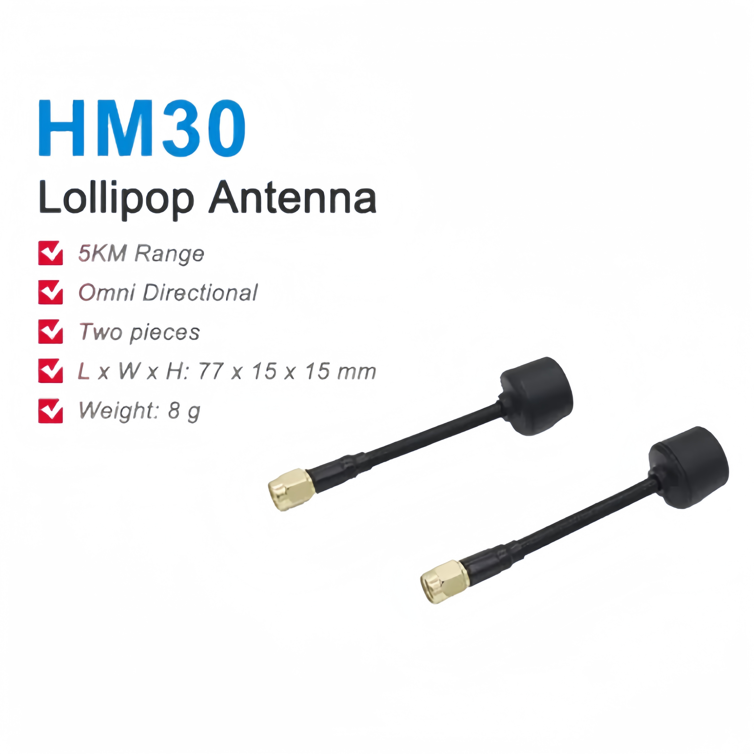 SIYI Lollipop Antenna 5 GHz for UniRC 7 Pro MK15 HM30 MK32 Air Unit - Unmanned RC