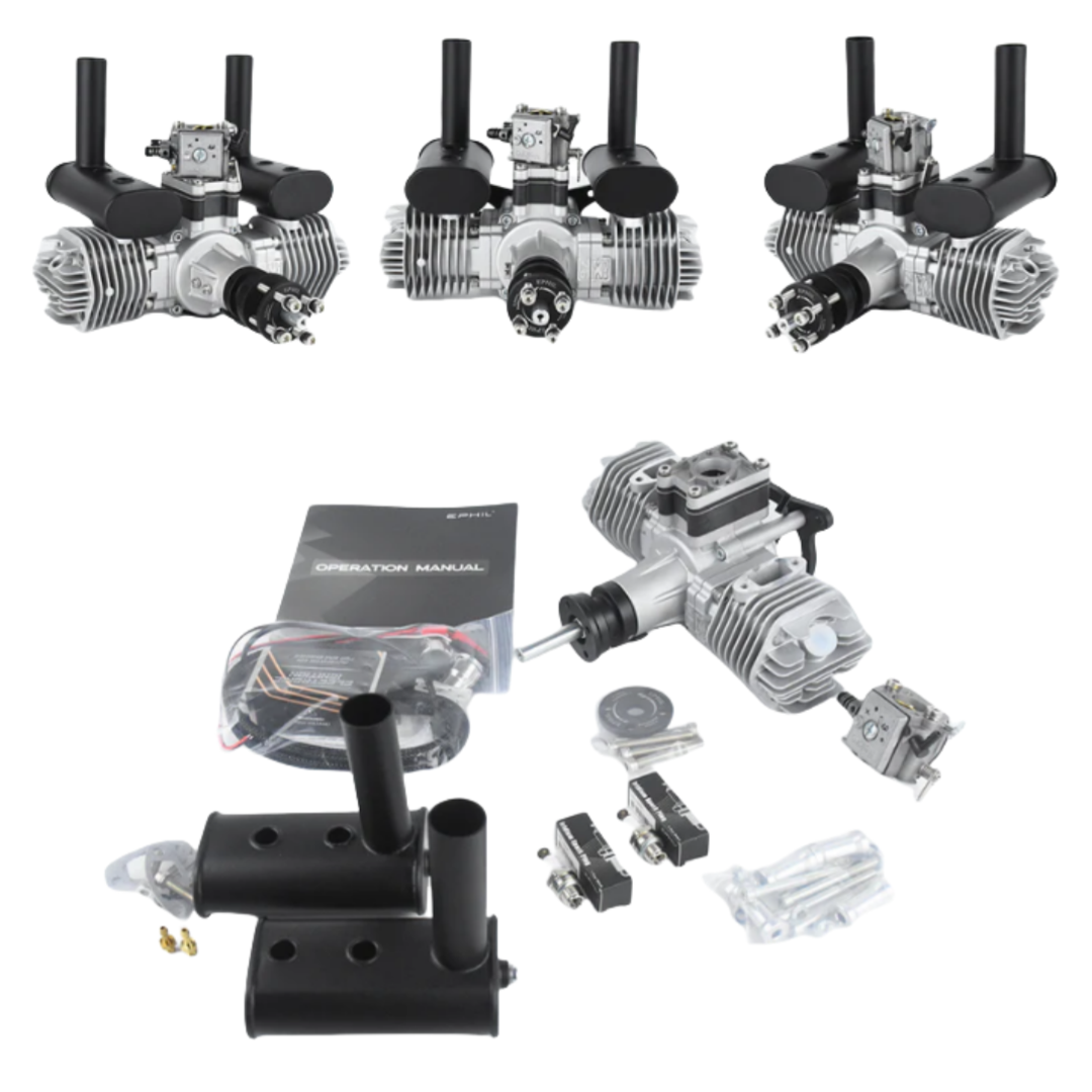 EPHIL X-Series 76cc-T Gasoline Engine w/ Spark Plugs & Electronic Ignition - Unmanned RC