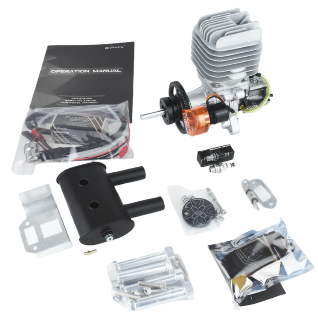 EPHIL 60cc-R Pro Gasoline Engine w/ Electric Starter; Spark Plug & Electronic Ignition - Unmanned RC