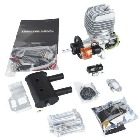 EPHIL 60cc-R Pro Gasoline Engine w/ Electric Starter; Spark Plug & Electronic Ignition - Unmanned RC