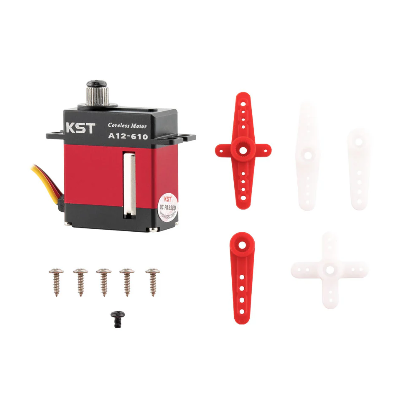 KST A12-610 V8.0 HV Mini Servo 9kg 0.10sec/60degree with Soft Start for Glider Wing - Unmanned RC