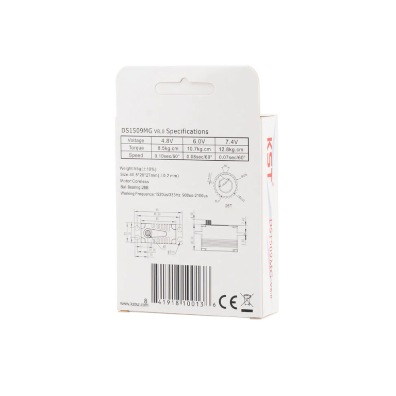 KST DS1509MG Metal Gear Coreless Digital Low Profile Servo 12.8Kgf.cm 0.07sec for Aircraft RC Cars - Unmanned RC