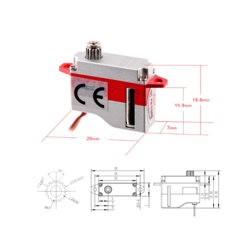 KST X06 V6.0 HV Digital Metal Gear Micro Servo 1.8Kgf.cm 0.07sec for RC Gliders - Unmanned RC
