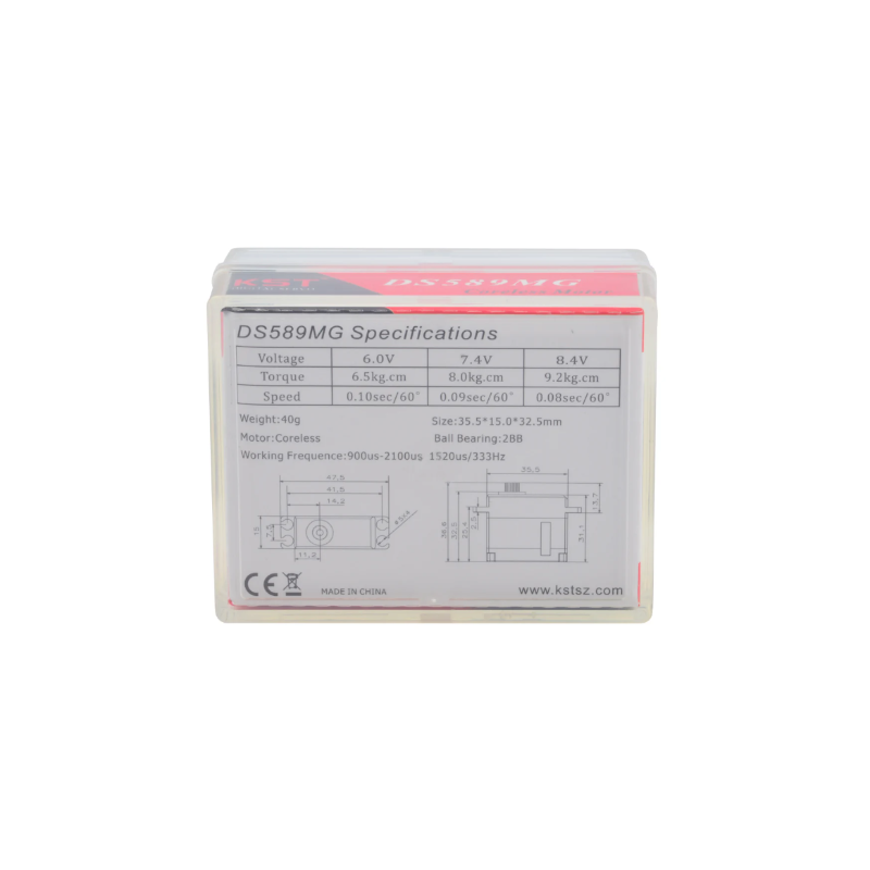 KST DS589MG V8.0 Mini Digital HV Metal Gear Servo 9.2Kgf.cm 0.08sec for RC Helicopter & Fixed Wing - Unmanned RC