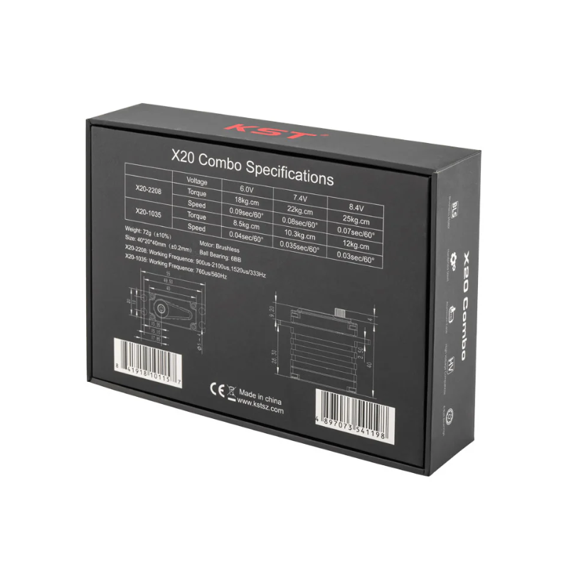 KST X20 Combo Brushless Servos - X20-2208 + X20-1035 Combo Set for RC Helicopter - Unmanned RC