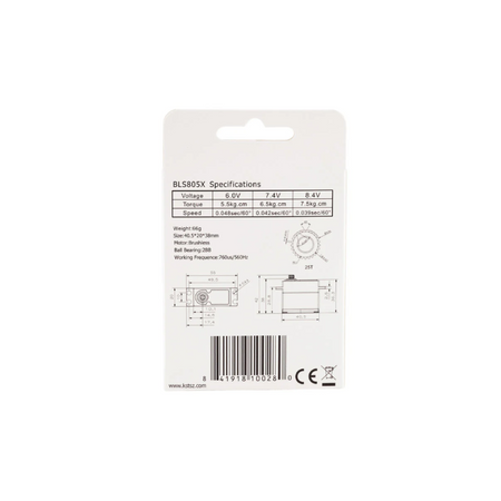 KST BLS805X HV Brushless Tail Servo 7.5Kgf.cm 0.039sec for Heli 550-700 - Unmanned RC
