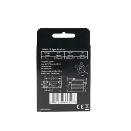 KST SV905-12 HV Brushless Metal Gear 17Kgf.cm 0.04sec Tail Servo for 550-700 Class RC Helicopters - Unmanned RC