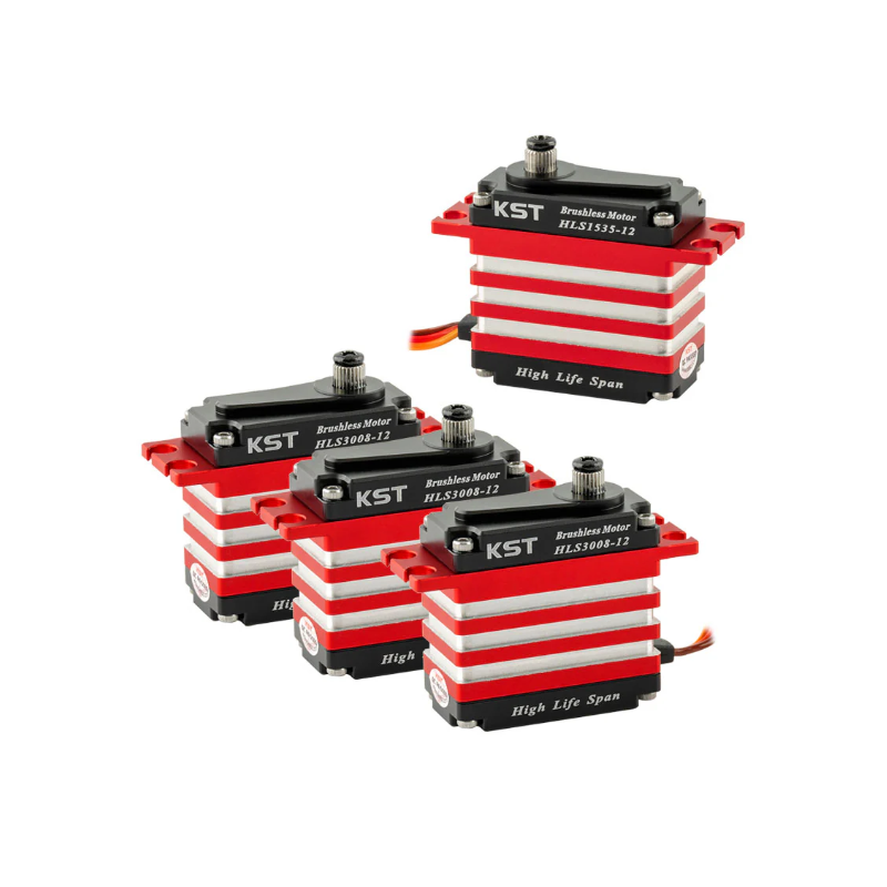 KST 12V HLS Combo Brushless Servos - HLS3008-12 & HLS1535-12 Combo Set for 700 to 800 Class Electric Helicopter - Unmanned RC