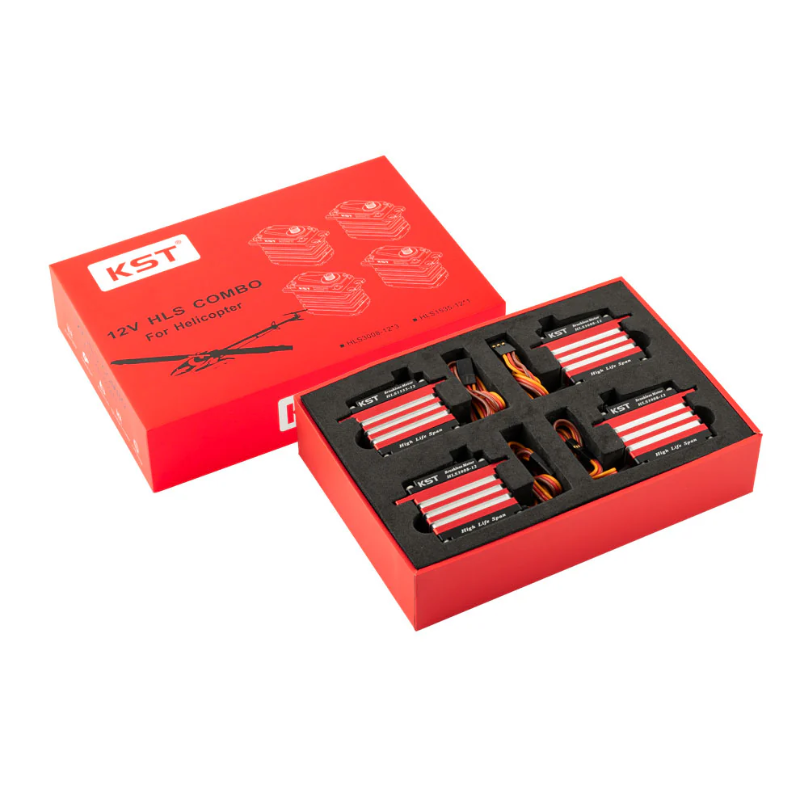 KST 12V HLS Combo Brushless Servos - HLS3008-12 & HLS1535-12 Combo Set for 700 to 800 Class Electric Helicopter - Unmanned RC