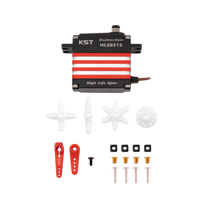 KST HLS6513 HV Standard 4-Pole Brushless Digital Metal Gear 6BB Servo with Contactless Hall Sensors – 70.0 Kgf.cm Torque, 0.11 Sec Speed for 700-800 Class RC Helicopters & Large-Scale RC Airplanes - Unmanned RC