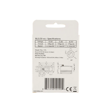 KST BLS159 Low Profile Brushless HV Digital Servo 15Kgf.cm 0.11sec/60degree for RC Car Buggy - Unmanned RC