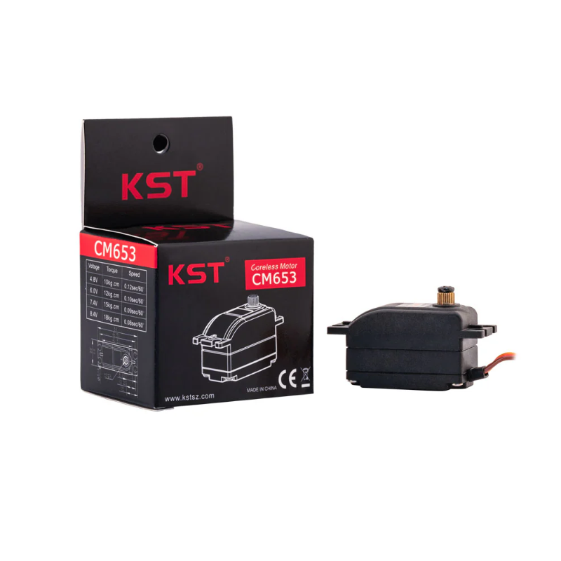 KST CM653 Low Profile Coreless DC Motor Metal Gear Servos IP65 Waterproof 18Kgf.cm 0.08sec for 1/10th Scale Trucks, Rock Crawlers, Drift & Touring Cars - Unmanned RC