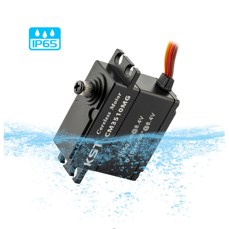 KST CM3510MG Coreless DC Motor Metal Gear Servos IP65 Waterproof 35Kgf.cm 0.10sec for 1/10 Scale RC Rock Crawler and 1/7th 1/8th Scale RC Monster Truck & Buggy - Unmanned RC