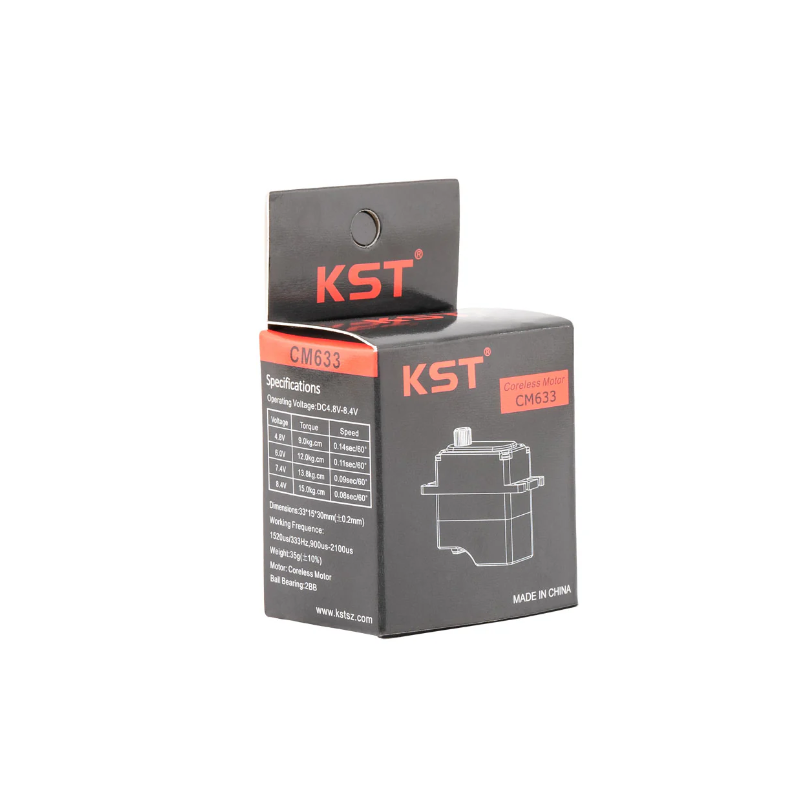 KST CM633 Mini Digital Coreless DC Motor Metal Gear Servo 15.0Kgf.cm 0.08sec for Small Scale RC Cars & RC Aerobatics Planes - Unmanned RC
