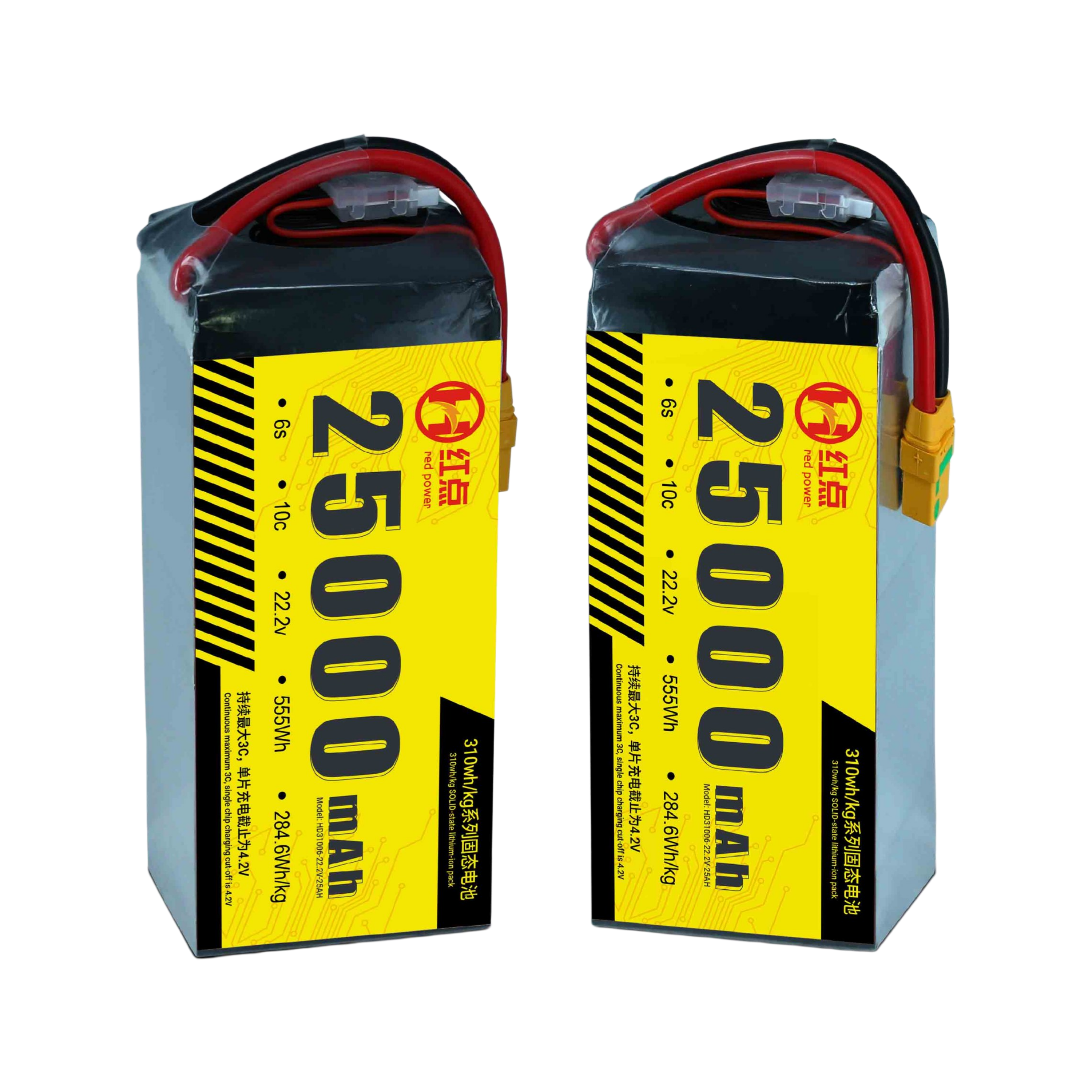 RED -6S Solid State 310wh/kg Battery  22Ah~66Ah - Unmanned RC