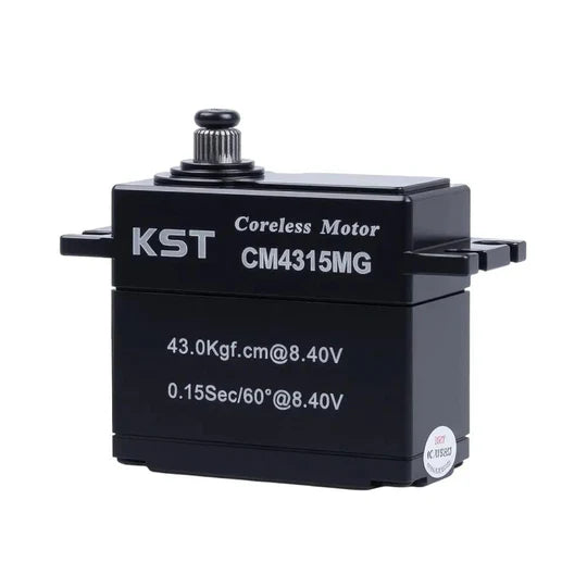 KST CM4315MG Coreless Metal Gear Servo IP65 Waterproof 43Kgf.cm 0.15sec/60° for 1/10 Scale RC Rock Crawler and 1/7th 1/8th Scale RC Monster Truck & Buggy - Unmanned RC