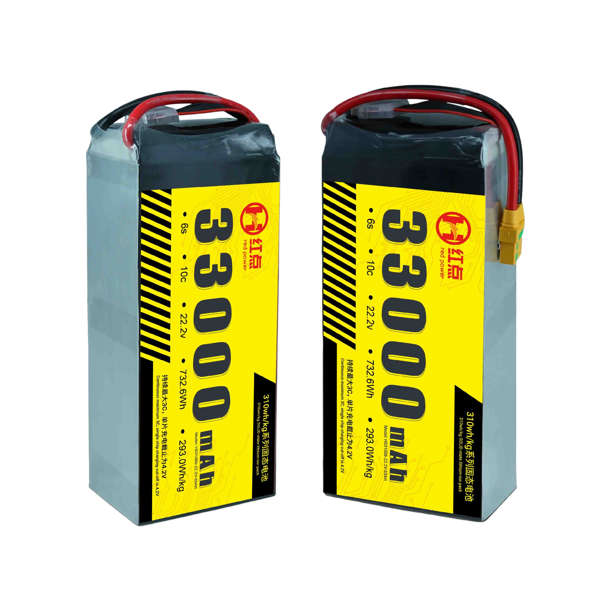 RED -6S Solid State 310wh/kg Battery  22Ah~66Ah - Unmanned RC