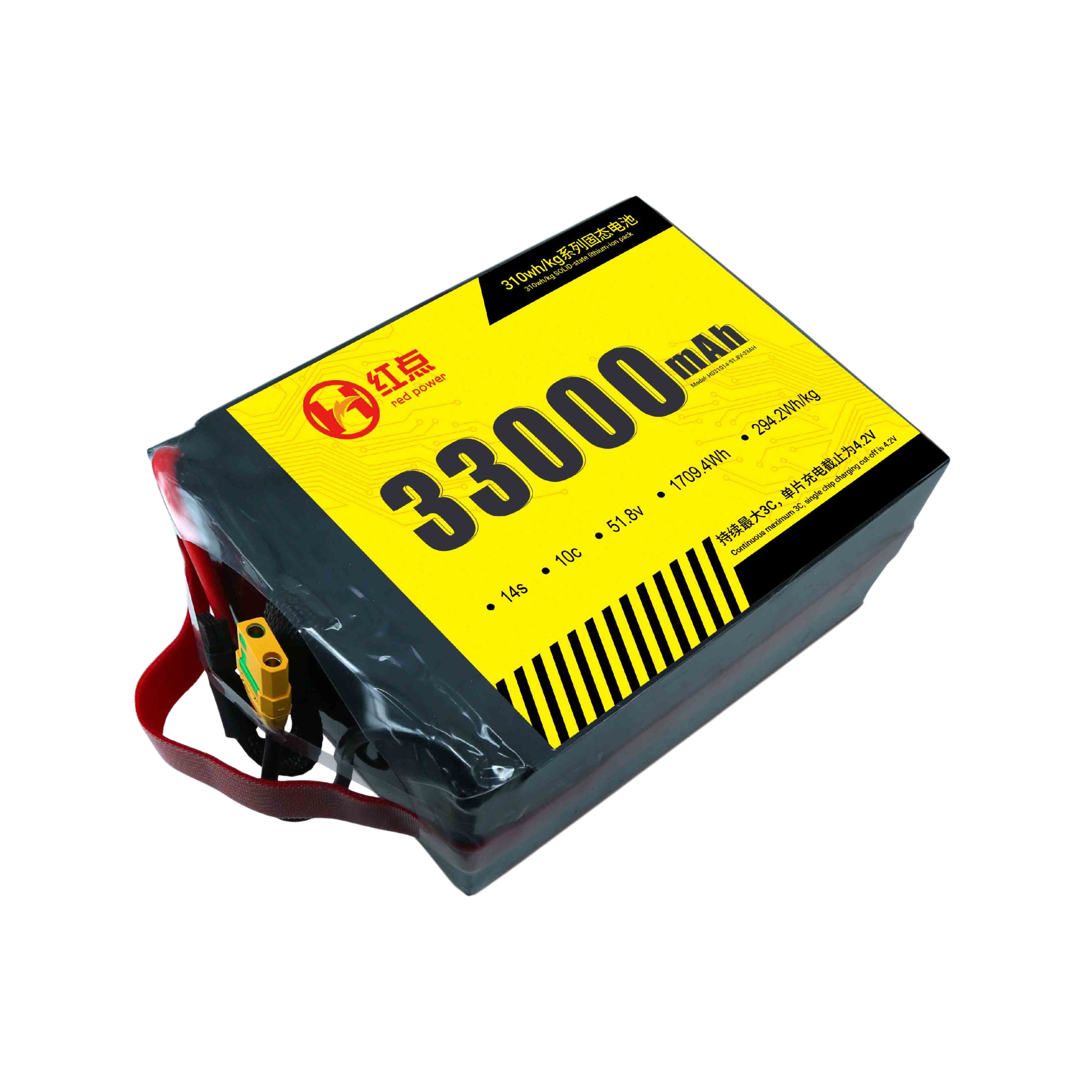 RED -14S Solid State 310wh/kg Battery  22Ah~66Ah - Unmanned RC