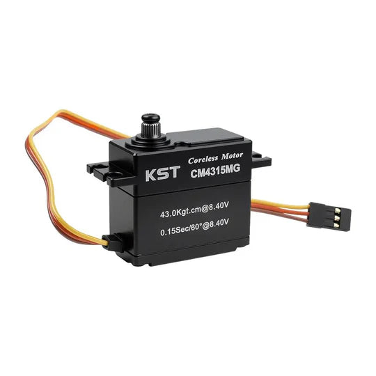 KST CM4315MG Coreless Metal Gear Servo IP65 Waterproof 43Kgf.cm 0.15sec/60° for 1/10 Scale RC Rock Crawler and 1/7th 1/8th Scale RC Monster Truck & Buggy - Unmanned RC