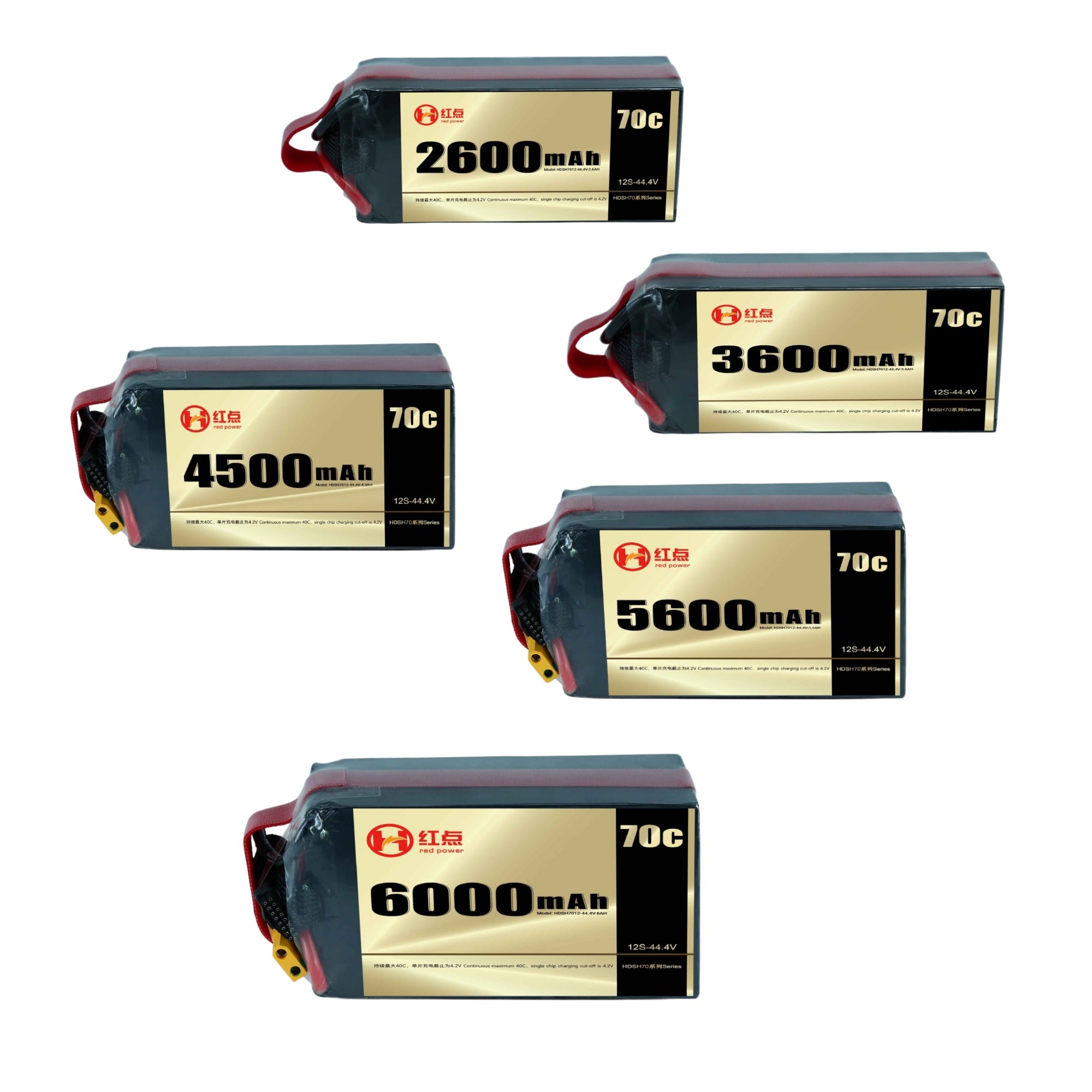 RED /Lithium-Polymer Battery/ 12S 70C High rate battery 2.6Ah~6Ah - Unmanned RC