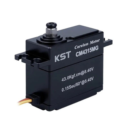 KST CM4315MG Coreless Metal Gear Servo IP65 Waterproof 43Kgf.cm 0.15sec/60° for 1/10 Scale RC Rock Crawler and 1/7th 1/8th Scale RC Monster Truck & Buggy - Unmanned RC