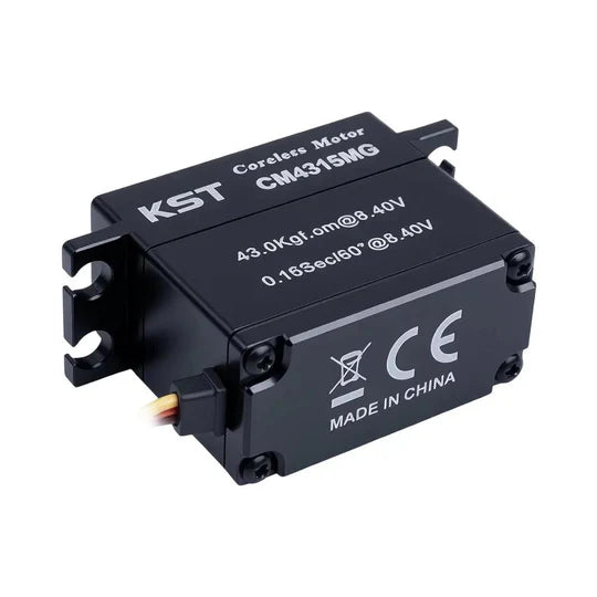 KST CM4315MG Coreless Metal Gear Servo IP65 Waterproof 43Kgf.cm 0.15sec/60° for 1/10 Scale RC Rock Crawler and 1/7th 1/8th Scale RC Monster Truck & Buggy - Unmanned RC