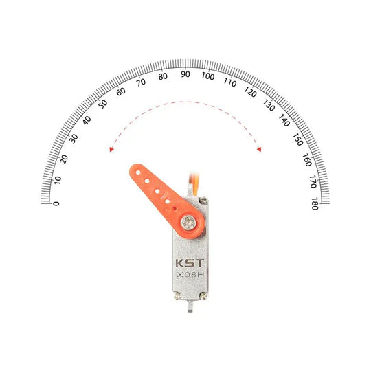 KST X08H Plus V6.0 Horizontal Lug Micro Servo 5.3Kgf.cm 0.09sec 9.5g 8mm for RC Gliders - Unmanned RC