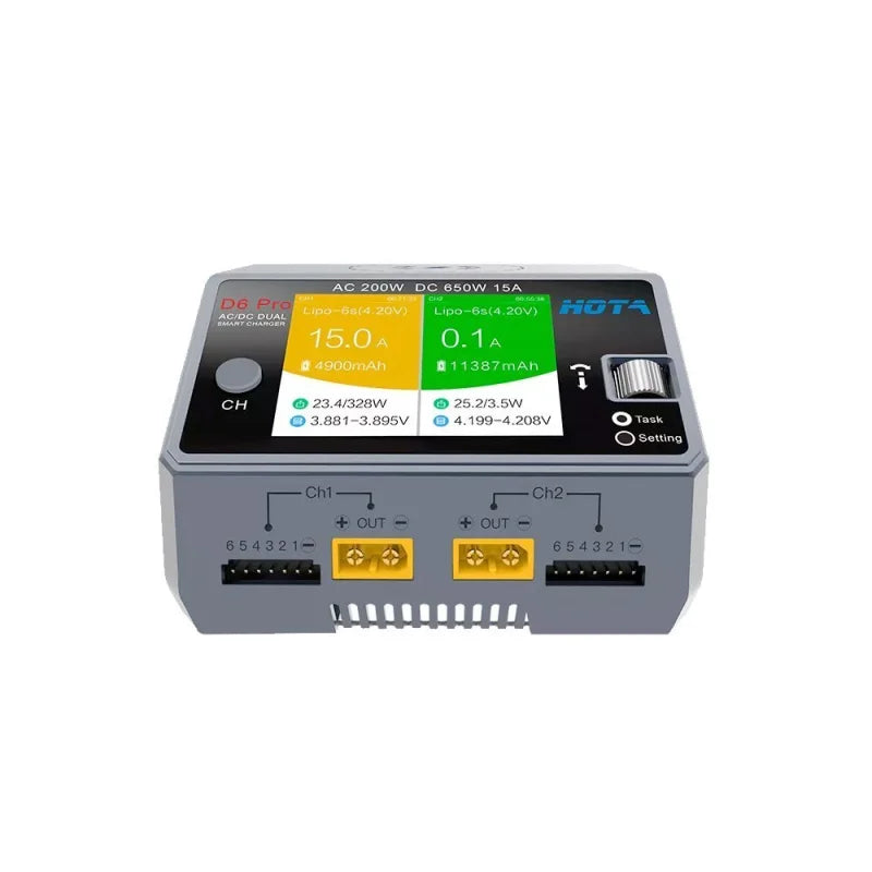 MAD - HOTA D6 Pro 325W 15A 1-6S Dual Channel AC/DC Smart Charger w/ Wireless Charging - XT60 - Unmanned RC