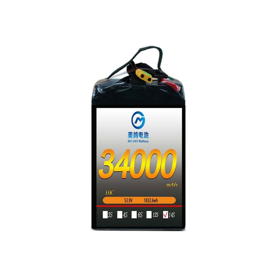 MG Solid state LIPO Battery:6S/12S/14S 34000mAh 10C high density drone battery for heavy-duty drones uav - Unmanned RC
